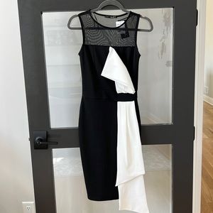 Black dress with white sash size 2